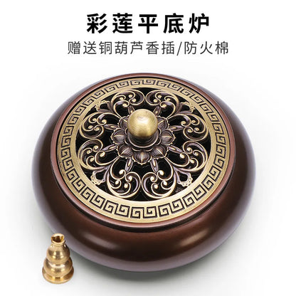 Incense Furnace Pure Copper Household Indoor Sandalwood Antique Pan Incense Furnace Soothes The God Incense Furnace