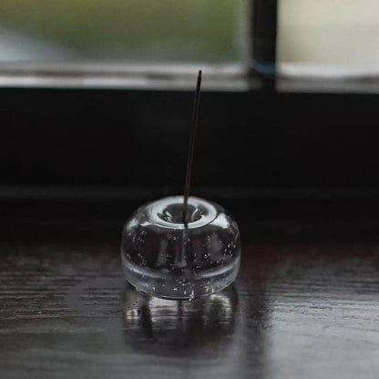 Handmade Air Bubble Glass Flat Line Fragrance Inserted Holder Aromatherapy Ornaments, Incense Sticks Tray Decorative Accessories