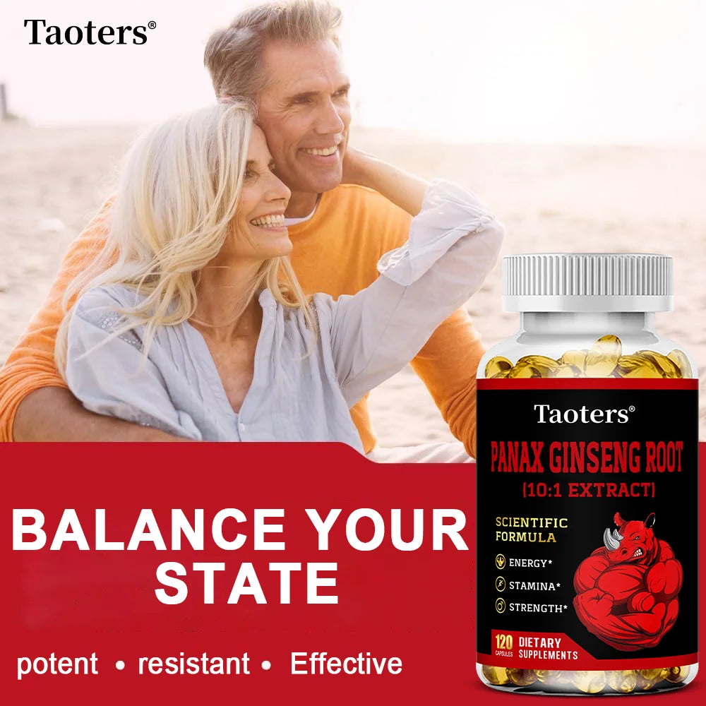 Panax Ginseng Root Capsules - Ashwagandha Extract Supplement,Provides Energy, Muscle Strength for Adults