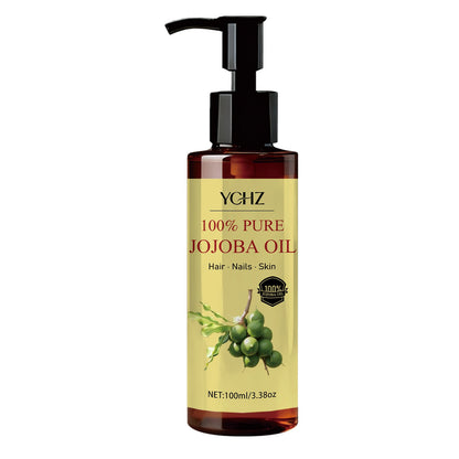 Jojoba Oil—Pure Natural Skin Care and Hair Care Product, Moisturizes the Skin, Nourishes the Scalp and Hair. Suitable for the Face, Neck, Hair, Hands, Feet, and Body, Can Be Used for Massage, Skin Care, and Eyelash Care.