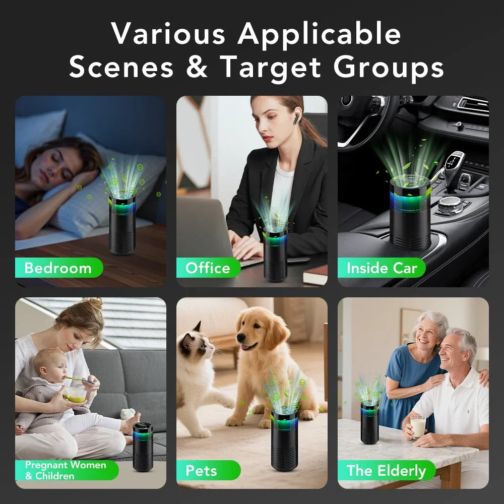 Mini Car Diffuser Purifier Essential Fragrance Aroma Air Aromatherapy Humidifier Freshener Perfume Oil Mounted Ionizer Generator