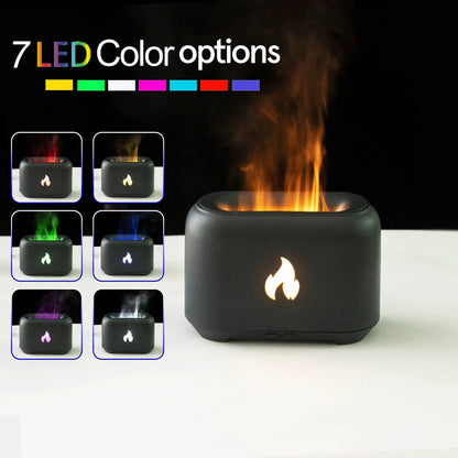 Aroma Diffuser USB Desktop Flame Aroma Diffuser Humidifier 7 Colors Simulation Light Aromatherapy Air Purifier for Bedroom