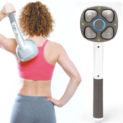 Handheld Electric 4D Vibration Massage Hammer for Neck Back Shoulder Pain Relief Body Roller Acupressure Muscle Relaxation