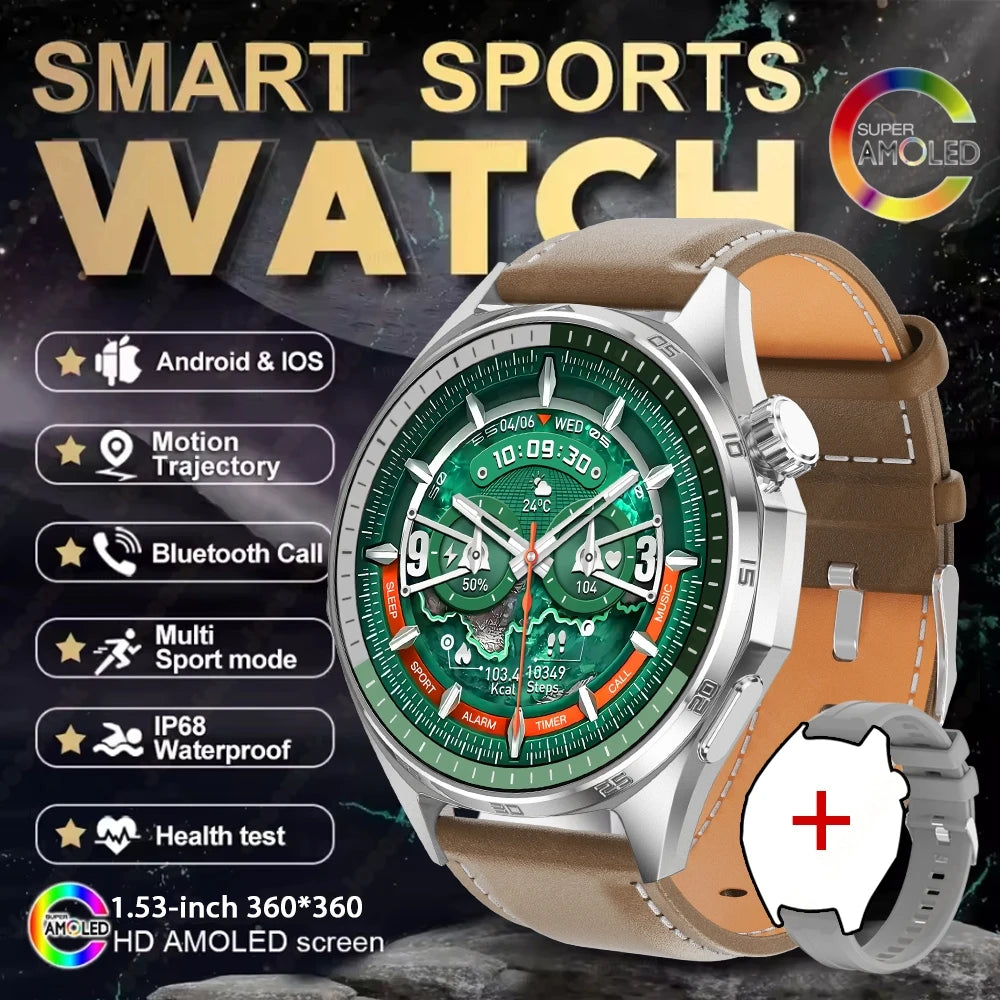 2026 New Watch 6 PRO Bluetooth Call Smart Watches Men GPS Tracking Sports Fitness IP68 Waterproof 1.53inch AMOLED Smartwatch