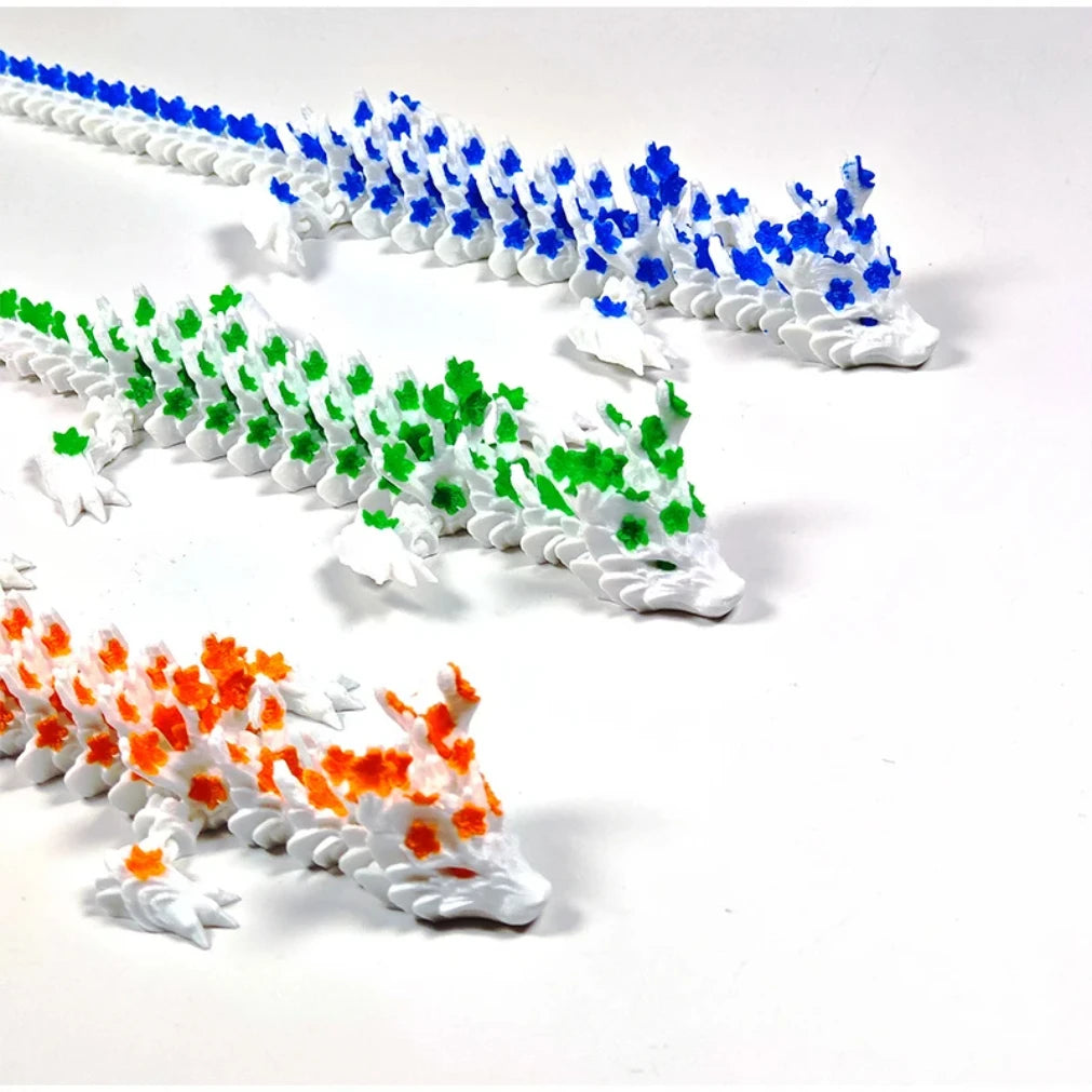 3D Printed Crystal Dragon Articulated Dragon Fidget Toy Cherry Blossom Dragon Home Office Decor Birthday Gift For Boys 2025new