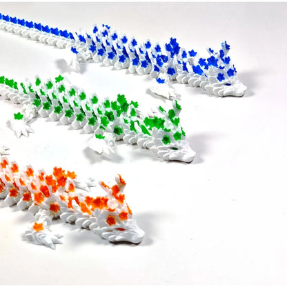 3D Printed Crystal Dragon Articulated Dragon Fidget Toy Cherry Blossom Dragon Home Office Decor Birthday Gift For Boys 2025new