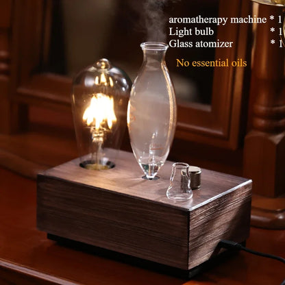 Aroma Diffuser Vintage Tungsten Filament Lamp Aromatherapy Machine Humidifier Lighting Sandalwood Pure Essential Oil Diffuser