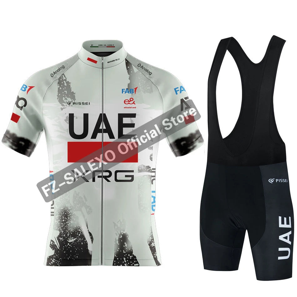 Men's New UAE Cycling Jersey Sets Summer Short Sleeve Mtb Ropa Ciclismo Bicycle Clothing Bike Shirts Bicycle Cycling Clothing