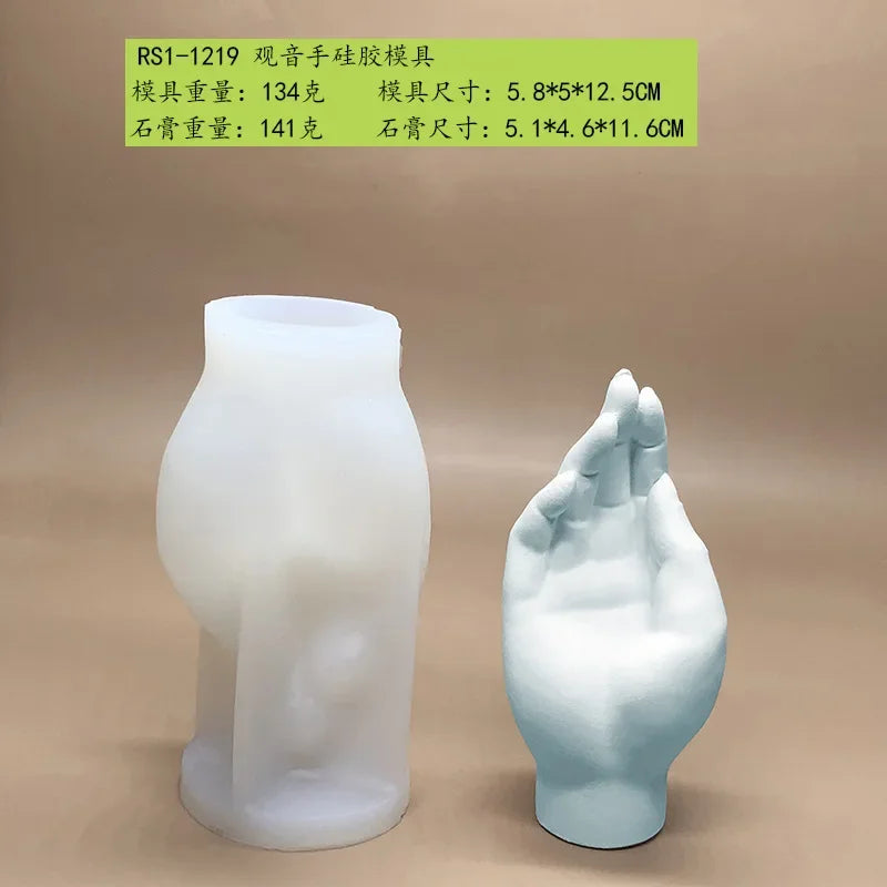 Gesture Candle Mold Diy Aromatherapy Plaster Thumbs Up Victory Bier Middle Finger Cake Silicone Mould Epoxy Candle Making Molds
