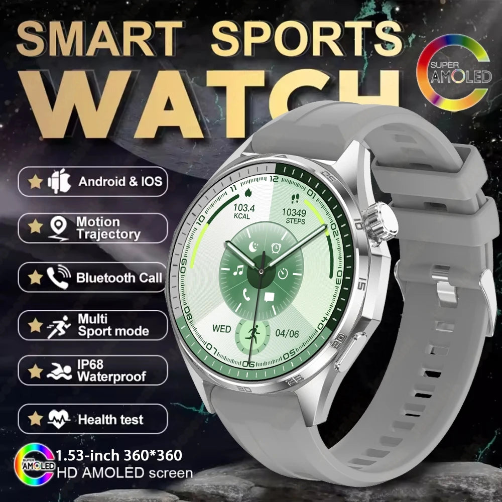 2026 New Watch 6 PRO Bluetooth Call Smart Watches Men GPS Tracking Sports Fitness IP68 Waterproof 1.53inch AMOLED Smartwatch