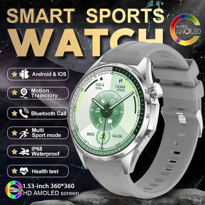 2026 New Watch 6 PRO Bluetooth Call Smart Watches Men GPS Tracking Sports Fitness IP68 Waterproof 1.53inch AMOLED Smartwatch