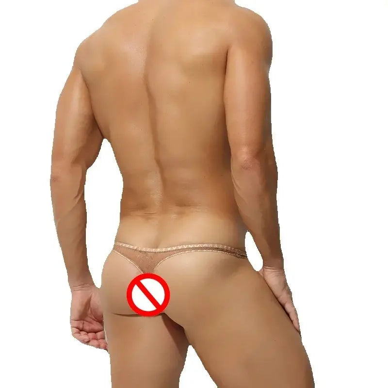 Men's Underwear Ultra-Thin Ice Silk Thongs Low-Waist Sexy T-Panties Transparent Fitness Sport Underwear Summer Thin Model Briefs