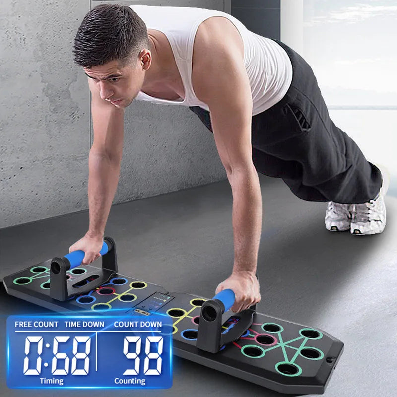 Portable Foldable Push-up Board Set with Ergonomic Handles – Versatile Fitness Tool Targeting Chest, Abdominal
