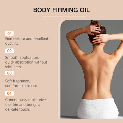 Moisturizing and firming body oil, improves dryness and roughness, easy to absorb during massage, makes skin smooth and radiant