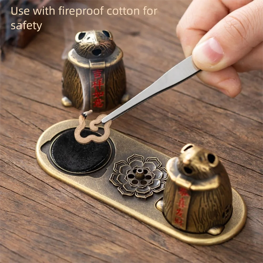New Chinese Style Incense Burner Zinc Alloy Vertical Indoor Aromatherapy Good Symbolism Accessories Incense Burning Gifts