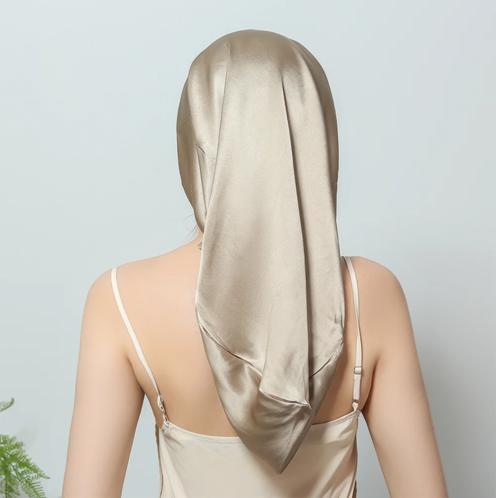 100% Silk Sleeping Hair Cap Long Hair Night Silk Sleep Cover for Women for Hair Care 16 Momme