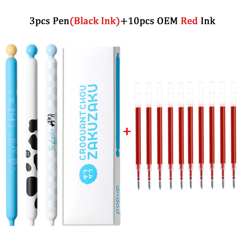 KACO ZAKUZAKU Gel Pen Set,0.5mm Smooth ST Nib Aesthetic Writing Black Ink Stress-Relief Signing Stylos For Journaling,Work,Study