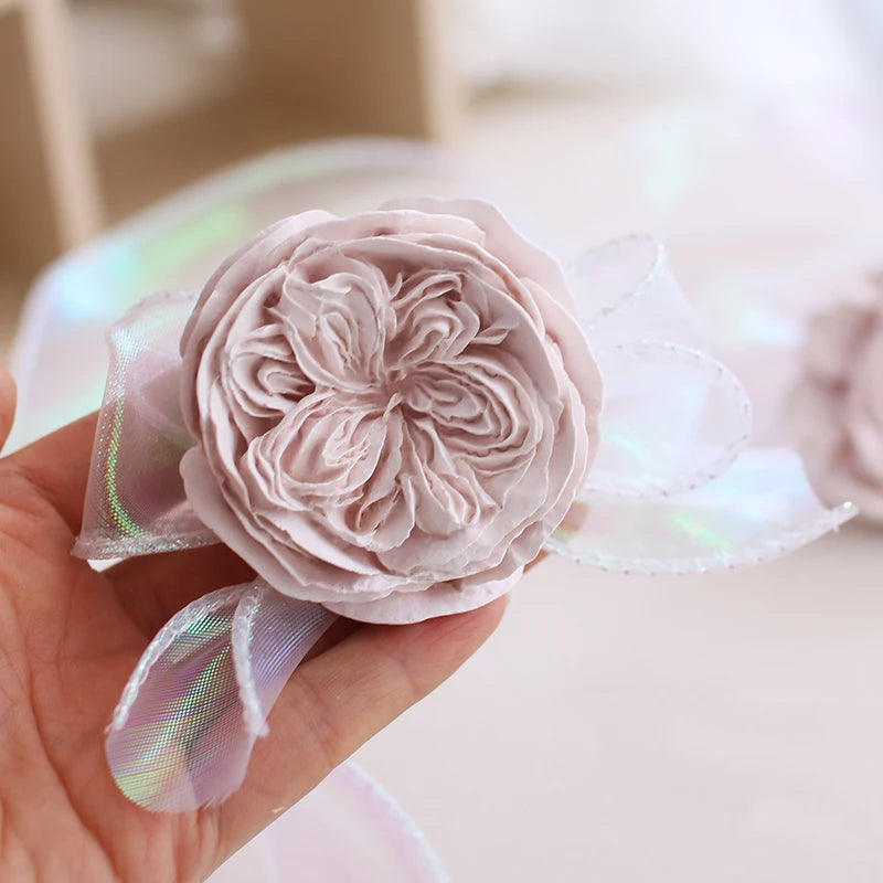 Rose Flower Aromatherapy Wax Ornament Silicone Mold DIY Gypsum Plaster Car Decoration Molds Candle Resin Mould