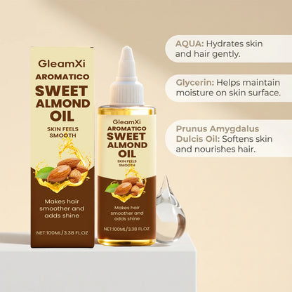 Almond Body Oil - Gentle ingredients, lightweight texture, moisturizing and refreshing, nourishes the skin