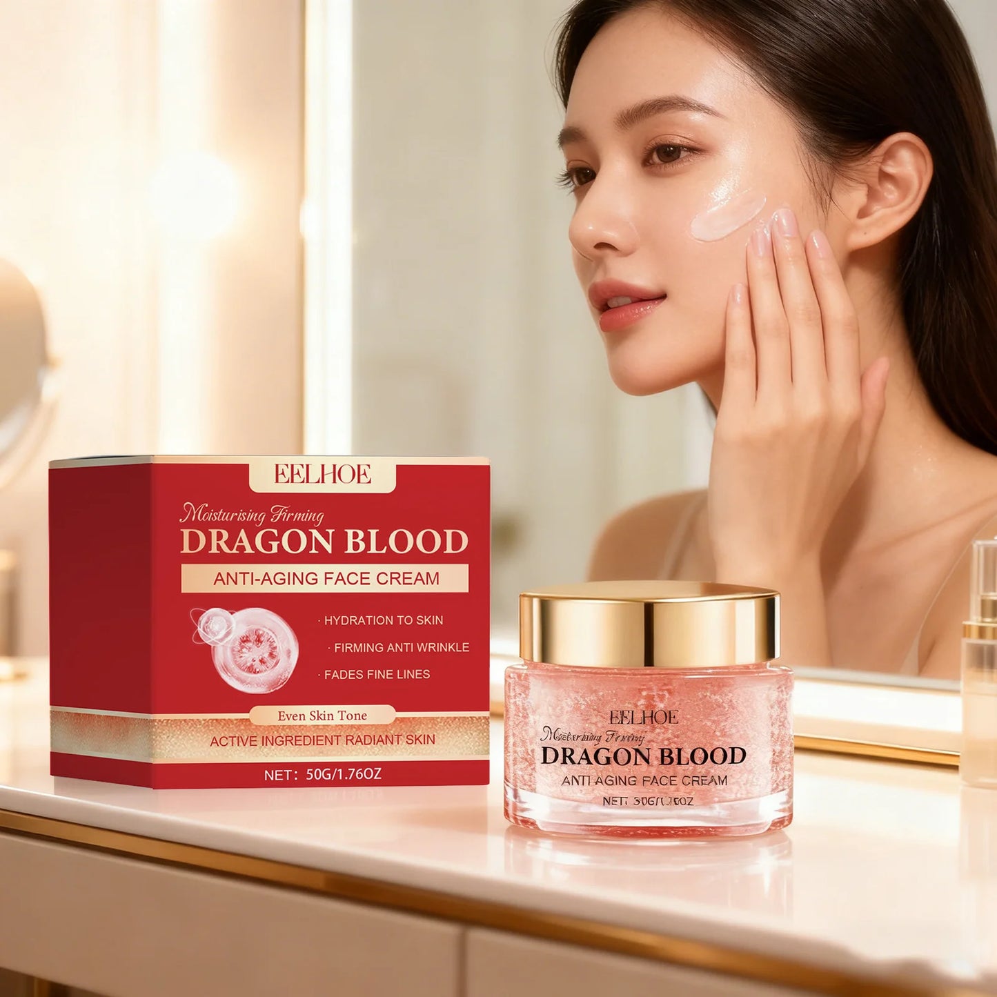 Dragon's Blood Hyaluronic Acid Cream Anti-Aging Face Moisturizer Pore Refining & Skin Repair Brightening Cream for Skin Care