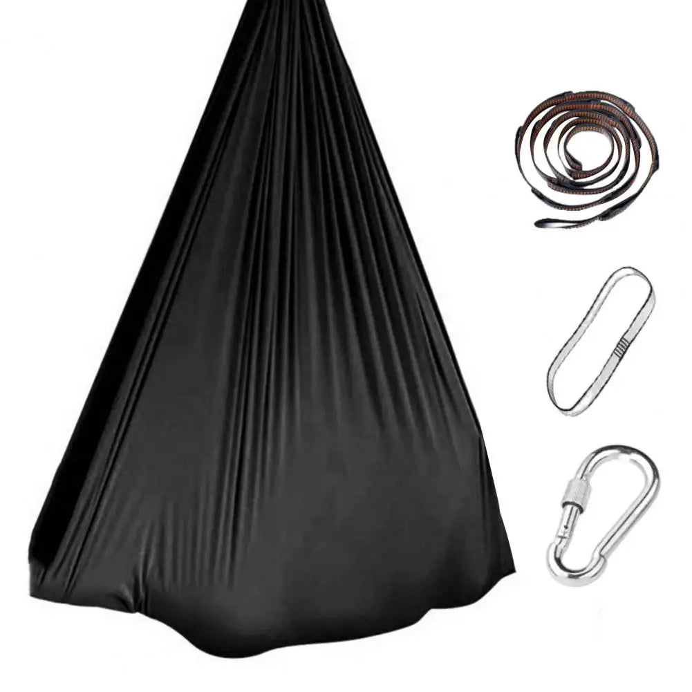 1.5mX2.8m Aerial Yoga Hammock Elastic Silk Yoga Flying Swing for Anti-Gravity Body Building Pilates Infoor Outdoor Fitness