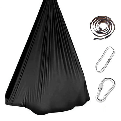 1.5mX2.8m Aerial Yoga Hammock Elastic Silk Yoga Flying Swing for Anti-Gravity Body Building Pilates Infoor Outdoor Fitness