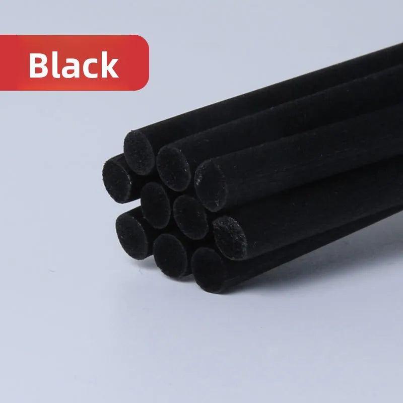 100 Pcs/Pack 3mm*20cm Diffuser Sticks , Fragrance Refill Black Fibre Reed Thick Aromatherapy Diffuser Sticks for Diffuser Oils