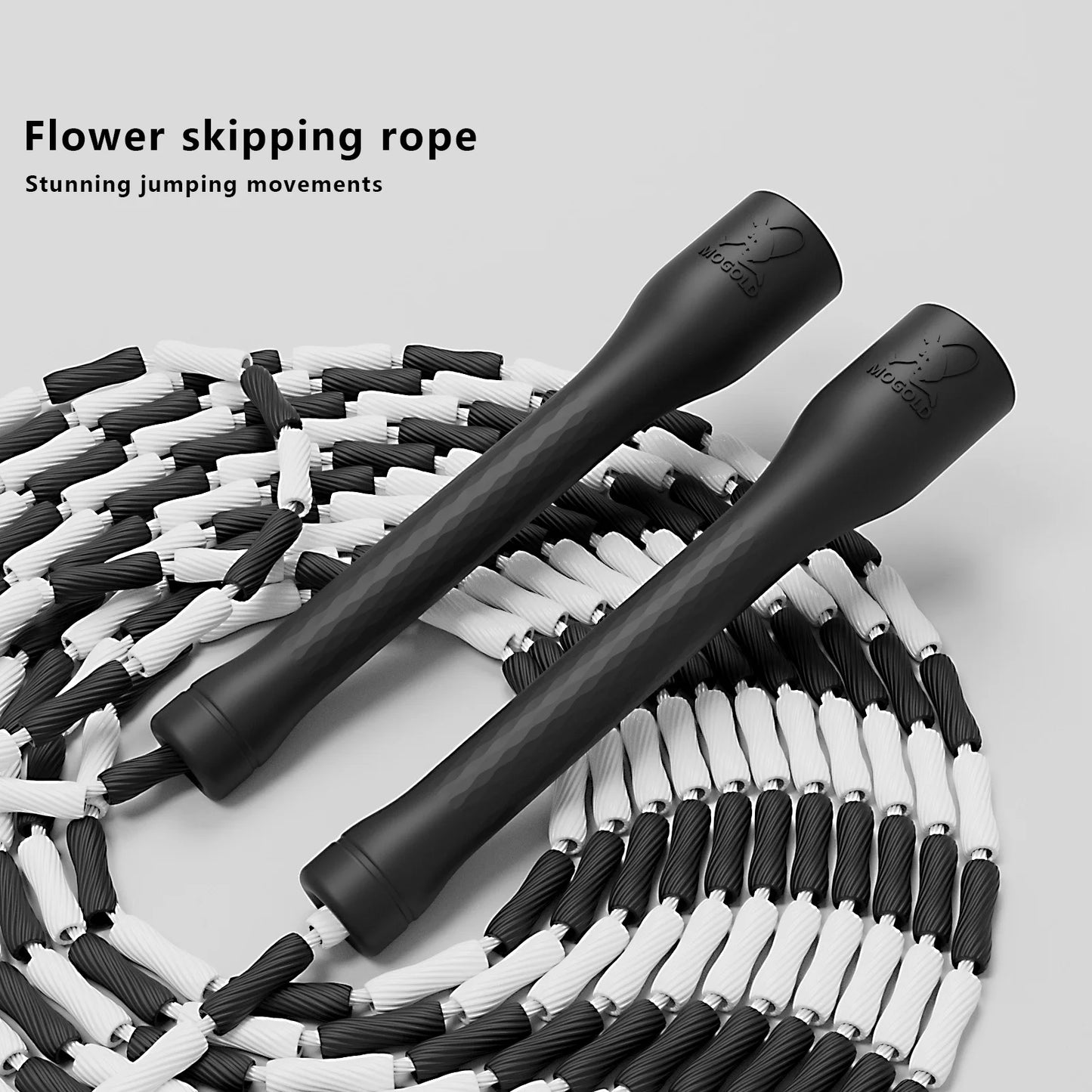 MOGOLD Beaded Jump Rope - Adjustable Speed Rope for Fitness, Boxing, Freestyle & Indoor Workouts for Men and Women