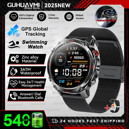 2025 New Women's Fashion Sports Smart Watch Built in GPS 3ATM Waterproof Bluetooth Call Health Monitoring Smartwatches For Women