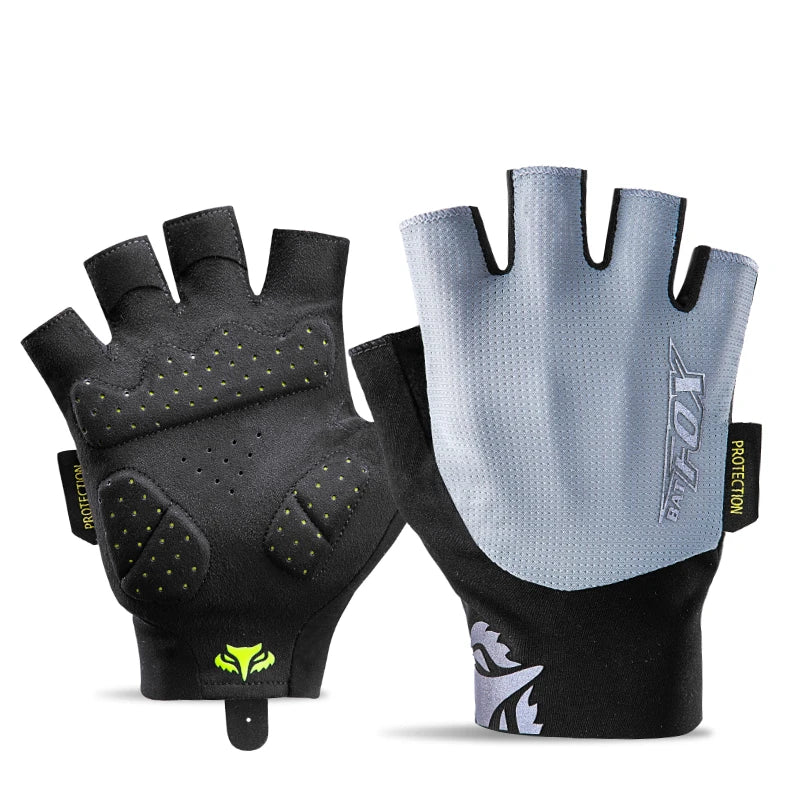 BATFOX Cycling Bicycle Gloves Half Finger Men Women Resistant Breathable Anti-Slip Summer Fishing Fitness Sport Training Gloves
