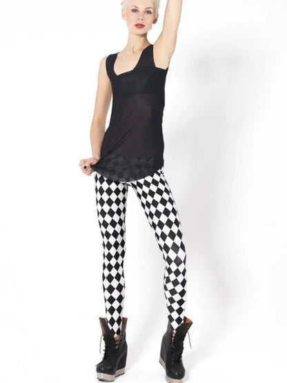 loween Print High-Waisted Tight Leggings Women's Street Sle Casual Pants Straight Cut High Waist Other Material 00%