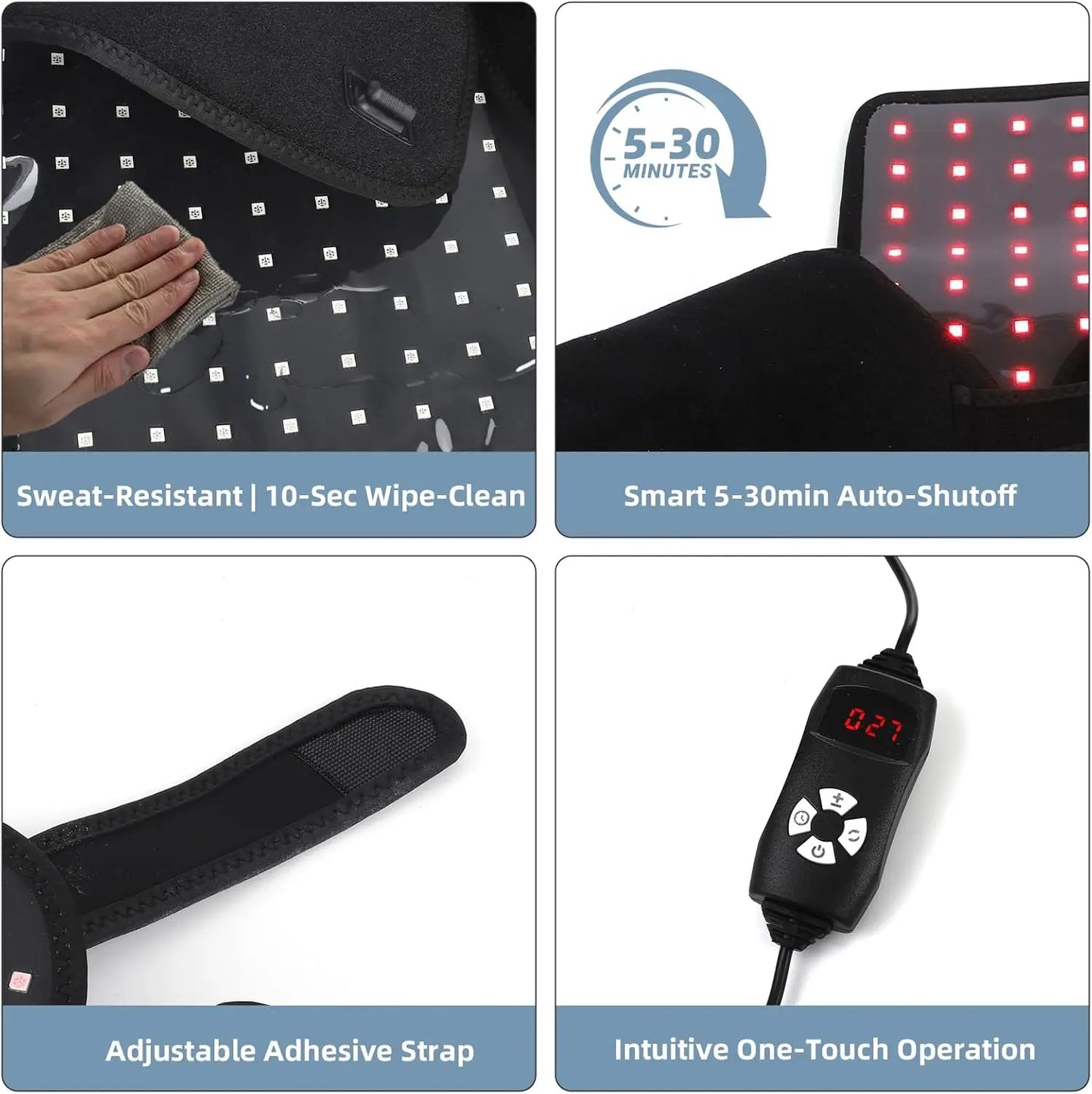 Red Infrared Light Neck Shoulder，Large Wearable Wrap Pad 660&850 nm Dual-chip LED Red Light Therapy Device for Muscle relaxatio