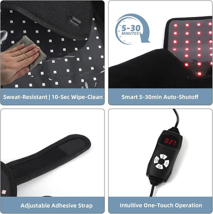 Red Infrared Light Neck Shoulder，Large Wearable Wrap Pad 660&850 nm Dual-chip LED Red Light Therapy Device for Muscle relaxatio