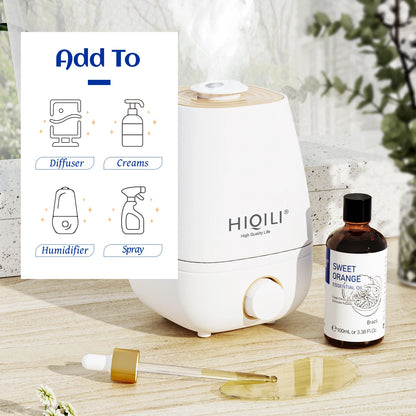 HIQILI 100ML Lavender Jasmine Rose Vanilla Mint  Eucalyptus Lemon Essential Oils for Diffuser, Humidifier, Massage, Skin, Hair