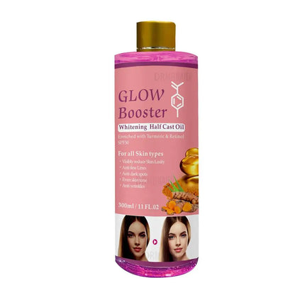 Face Ligthening Massage Oil with Arbutin Kojic Acid, Turmeric Oil for Glowing Skin, Brightening Moisturizing Peeling Oil 300ml