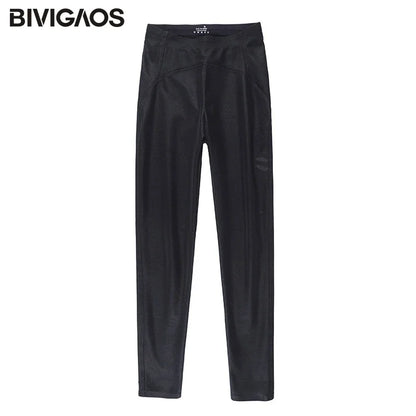 Autumn Winter Black Fleece Matte Leather Leggings Women High Waist  Sexy Motorcycle Pants Slim Skinny Warm Leggings