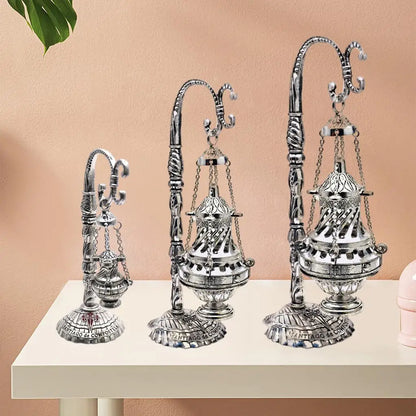 Exquisite Incense Burner with Lid Church Ash Catcher Censer Decor