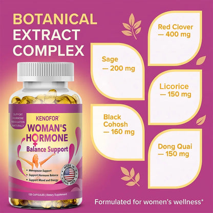 Women’s Menopause Support Supplement, Enhancing Hot Flashes, Night Sweats, Mood Swings & Fatigue, Supports Daily Wellness