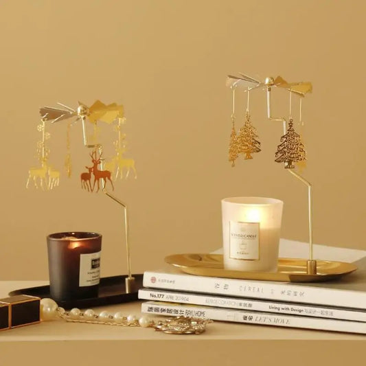 1 Pcs New Lanterns Aromatherapy Candles Trays Rotating Candle Holders Windmills Golden Fragrance Trays Ornaments