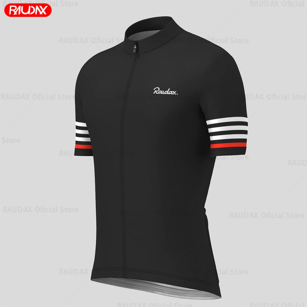 2025 Raudax Cycling Bib Shorts Men's Mountain Bike Jersey Clothing Summer Complete Racing Bicycle Clothes Quick-Dry Sports Set