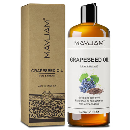 MAYJAM Vegetable Glycerin Castor Grapeseed Jojoba Coconut Carrier Oil For Face, Hair, Skin & Nails Moisturizing Body Massage