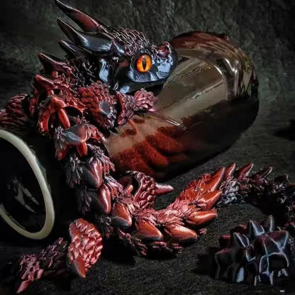 3D Printed Magic Dragon Movable Joint Fidget Toy Rotatable Articulated Home Office Desktop Ornament Adults Kid Toys Crafts Gifts