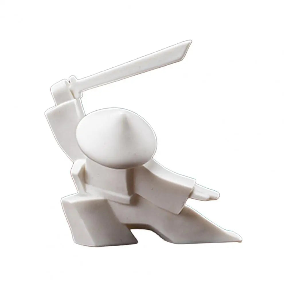 Incense Stick Burner Unique Delicate White Porcelain- Chinese Ceramic Samurai Censer Holder Home Decor Kung Fu Ceramic Sculpture