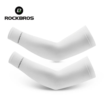 ROCKBROS Arm Sleeves Ice Silk Sports Cycling Arm Sleeves Cover Sun UV Protection Breathable Outdoor Running Fitness Equipment