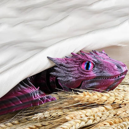 3D Printed Feather Dragon With Bird Wings Creative Flying Dragon Figurine Decorative Toy For Home Office Desktop Decoration Gift