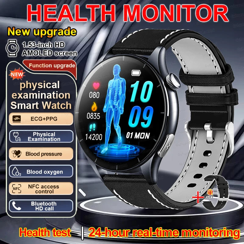 2026 New Smart Watch ECG+PPG Health monitoring Blood pressure UricAcid  Fitness Tracker Clock Sport Call Smartwatch Custom dial