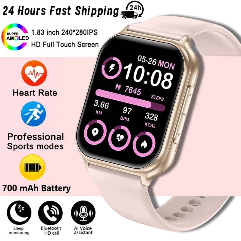 2026 New Smartwatch Women Sports Fitness Track IP68 Waterproof Heart Rate GPS Track Bluetooth Call Ladies Fashion Smartwatch Men