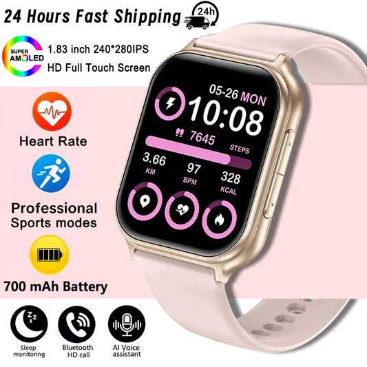 2026 New Smartwatch Women Sports Fitness Track IP68 Waterproof Heart Rate GPS Track Bluetooth Call Ladies Fashion Smartwatch Men