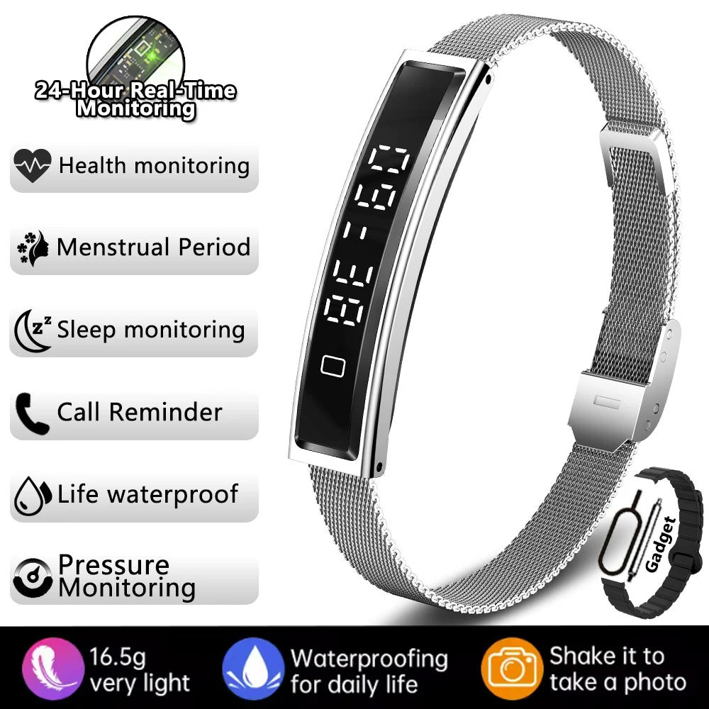 2026 New Fashion Women Smart Bracelet Multi-Sport Mode Fitness Tracker Heart Rate & Sleep Health Monitoring Smartwatch Men Women