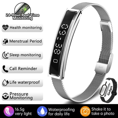 2026 New Fashion Women Smart Bracelet Multi-Sport Mode Fitness Tracker Heart Rate & Sleep Health Monitoring Smartwatch Men Women